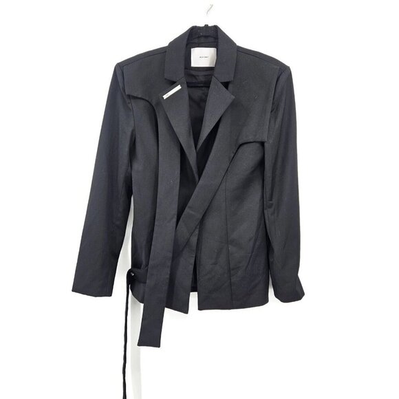 Heliot Emil Bondage Strap Blazer Mens S Black Jacket - Picture 2 of 15